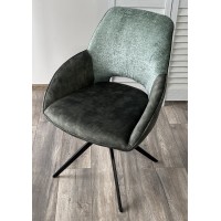 Стул БЕРРИС  (BERRIES) 360 град., Зеленый Loris-39 /тем-зеленый 7525-156, велюр/ черн каркас, DISAUR