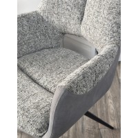 Стул ДАВЕН (DAVEN) 360 град, цвет СЕРЫЙ RIELY-450 /  G1038-04 , ткань  /ТЕМНО-СЕРЫЙ каркас, ®DISAUR