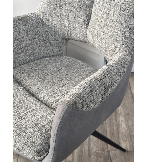 Стул ДАВЕН (DAVEN) 360 град, цвет СЕРЫЙ RIELY-450 /  G1038-04 , ткань  /ТЕМНО-СЕРЫЙ каркас, ®DISAUR