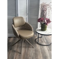 Стул ГРЕЙС (GRACE) 360 град. цвет ТЕМНЫЙ ЛАТТЕ 36-14 / HUNTER-400, экокожа/ ткань / ЛАТТЕ, ®DISAUR