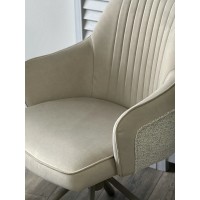 Стул РИКАРД (RIKARD) 360 град. кремовый RIELY-111/PRESENT-120, шенилл-велюр / латте каркас, ®DISAUR