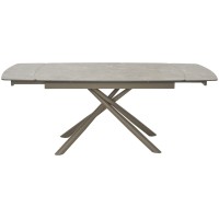 Стол РИВОЛИ (RIVOLI) 140 цвет ЛАТТЕ МАТОВЫЙ (MATT LATTE STONE SOLID CERAMIC) / ТАУПЕ, ®DISAUR