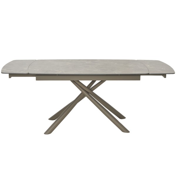 Стол РИВОЛИ (RIVOLI) 140 цвет ЛАТТЕ МАТОВЫЙ (MATT LATTE STONE SOLID CERAMIC) / ТАУПЕ, ®DISAUR