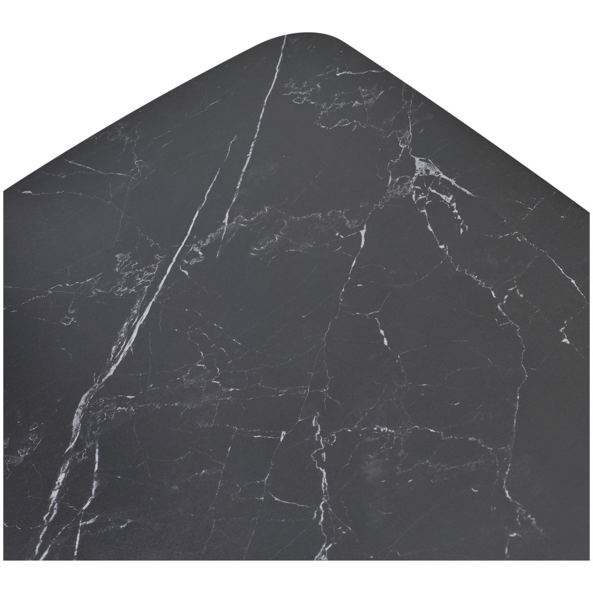 Стол БЛАНКО (BLANCO) 160 цвет ЧЕРНЫЙ МРАМОР МАТОВЫЙ (MATT BLACK MARBLE SOLID CERAMIC / ОРЕХ, ®DISAUR