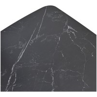 Стол БЛАНКО (BLANCO) 160 цвет ЧЕРНЫЙ МРАМОР МАТОВЫЙ (MATT BLACK MARBLE SOLID CERAMIC / ОРЕХ, ®DISAUR