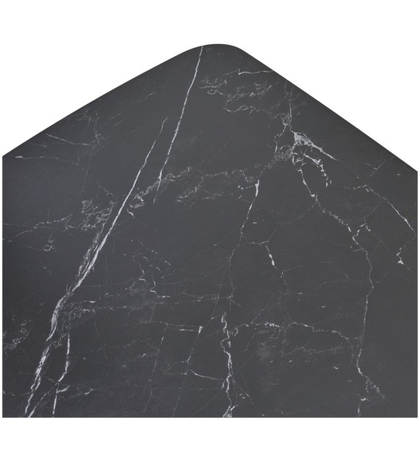 Стол БЛАНКО (BLANCO) 160 цвет ЧЕРНЫЙ МРАМОР МАТОВЫЙ (MATT BLACK MARBLE SOLID CERAMIC / ОРЕХ, ®DISAUR