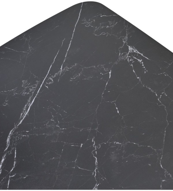 Стол БЛАНКО (BLANCO) 160 цвет ЧЕРНЫЙ МРАМОР МАТОВЫЙ (MATT BLACK MARBLE SOLID CERAMIC / ОРЕХ, ®DISAUR