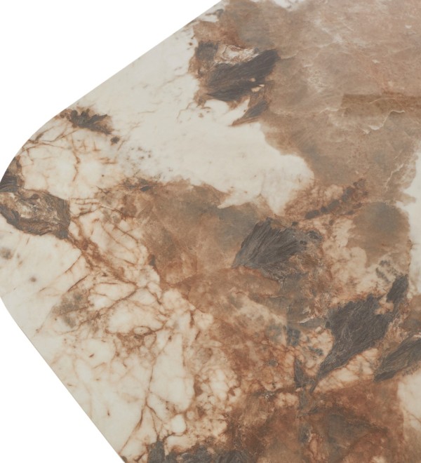 Стол БАРК (BARK) 180 цвет CA035 Бежевый мрамор, керамика / Орех (WALNUT), ®DISAUR