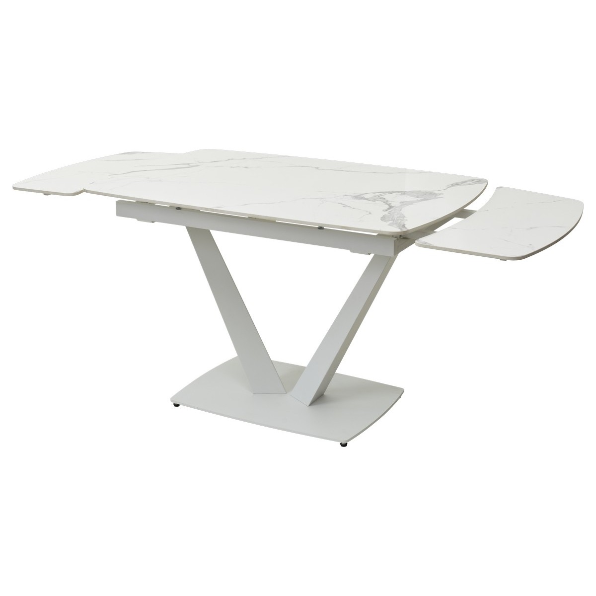 Стол АЛАТРИ (ALATRI) 120 цвет БЕЛЫЙ МРАМОР ГЛЯНЦ. (GLOSS STATUARIO WHITE), керамика / БЕЛЫЙ, ®DISAUR