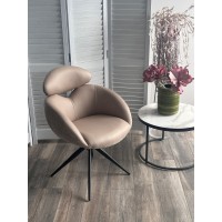 Стул ГУННАР (GUNNAR) 360 град, цвет БЕЖЕВЫЙ VEGA-11 / MIAMI-160, ткань / ЧЕРНЫЙ каркас, ®DISAUR