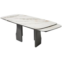 Стол БИРГЕР (BIRGER) 200 цвет KL-188 Бело-коричневый мрамор/ Темно-серый, ®DISAUR