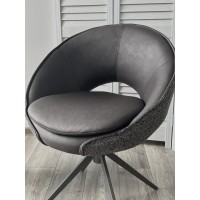 Стул АНАБЕЛЬ (ANABEL) 360 град. поворот Черный  Maison 99# / OTE COBBLE 457 / серый каркас, ®DISAUR