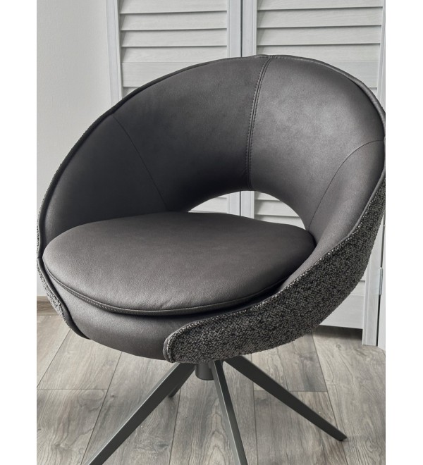 Стул АНАБЕЛЬ (ANABEL) 360 град. поворот Черный  Maison 99# / OTE COBBLE 457 / серый каркас, ®DISAUR