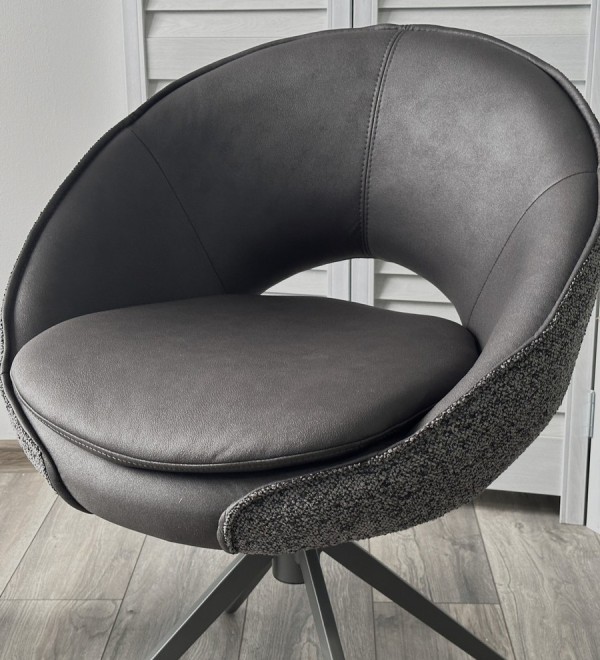 Стул АНАБЕЛЬ (ANABEL) 360 град. поворот Черный  Maison 99# / OTE COBBLE 457 / серый каркас, ®DISAUR