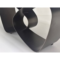Стол ТОВЕ (TOVE) 240 цвет ЧЕРНЫЙ (GREY), стекло BUBBLE  / Шоколадное золото  ®DISAUR