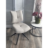 Стул ДЕЛИ (DELI) 360 град, цвет БЕЖЕВЫЙ H300126-2, ткань / ЧЕРНЫЙ каркас, ®DISAUR