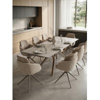 Стул ГРЕЙС (GRACE) 360 град., цвет БЕЖЕВЫЙ (PENA-120 / G1229-3, ткань / ЛАТТЕ каркас, ®DISAUR