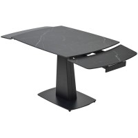 Стол БАЛД (BALDE)120 цвет ЧЕРНЫЙ МРАМОР МАТОВЫЙ (MATT BLACK MARBLE SOLID CERAMIC)/ ЧЕРНЫЙ, ®DISAUR