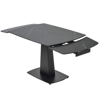 Стол БАЛД (BALDE)120 цвет ЧЕРНЫЙ МРАМОР МАТОВЫЙ (MATT BLACK MARBLE SOLID CERAMIC)/ ЧЕРНЫЙ, ®DISAUR