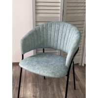 Стул ГЕММА, цвет RAIN 7 breeze, велюр / черный каркас