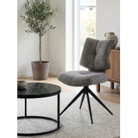 Стул ДЕЛИ (DELI) 360 град, цвет СЕРЫЙ H300126-3, ткань / ЧЕРНЫЙ каркас, ®DISAUR