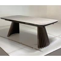 Стол АСТРИД (ASTRID) 200 цвет TL-102 Бежевый мрамор, испанская керамика / Шоколадное золото, ®DISAUR