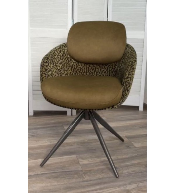 Стул ГРЕЙС (GRACE) 360 град, цвет ЗЕЛЕНЫЙ RIELLY-357 / HUNTER-357, ткань / ТЕМНО-СЕРЫЙ, ®DISAUR