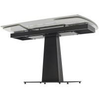 Стол БАЛД (BALDE) 140 цвет БЕЛЫЙ МРАМОР МАТОВЫЙ (MATT WHITE MARBLE SOLID CERAMIC) / ЧЕРНЫЙ, ®DISAUR
