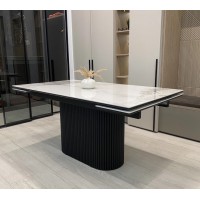 Стол АРИЯ 160 Пандора (PANDORA LIGHT), керамика / Черный каркас