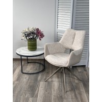 Стул ДАВЕН (DAVEN) 360 град, цвет КРЕМОВЫЙ RIELY-111 /  G1038-101, ткань  / ЛАТТЕ каркас, ®DISAUR