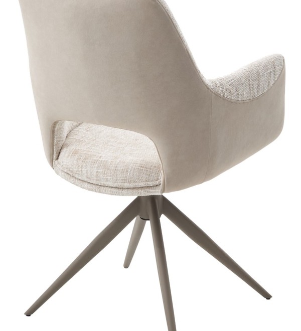 Стул ДАВЕН (DAVEN) 360 град, цвет КРЕМОВЫЙ RIELY-111 /  G1038-101, ткань  / ЛАТТЕ каркас, ®DISAUR