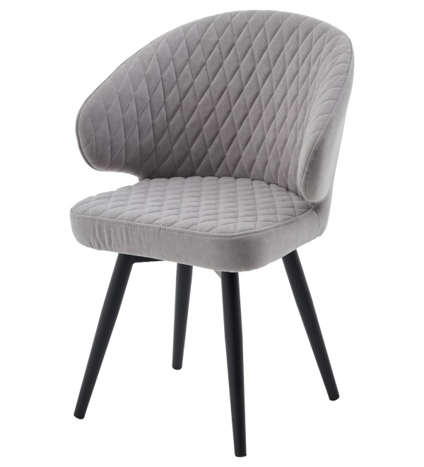 Стул ХИЛТ 360 град.поворот., цвет B22 Серый, велюр / черный каркас