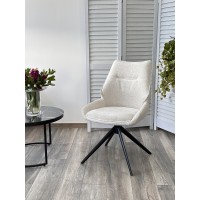Стул ОЛАФ (OLAF) 360 град. поворот. RAVEN22 Бежево-белый, ткань / Черный, ®DISAUR