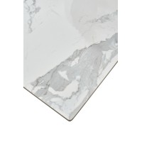 Стол КРЕМОНА (CREMONA) 140 цвет БЕЛЫЙ МРАМОР ГЛЯНЦ (HIGH GLOSS STATUARIO), керамика/ БЕЛЫЙ, ®DISAUR