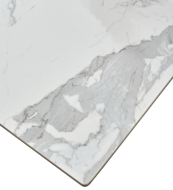 Стол КРЕМОНА (CREMONA) 140 цвет БЕЛЫЙ МРАМОР ГЛЯНЦ (HIGH GLOSS STATUARIO), керамика/ БЕЛЫЙ, ®DISAUR