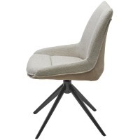 Стул ОСКАР (OSKAR) 360 град, цвет БЕЖЕВЫЙ (KN01-05/BZ1046-11), ткань/ ЧЕРНЫЙ каркас, ®DISAUR