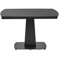 Стол БАЛД (BALDE) 140 цвет ЧЕРНЫЙ МРАМОР МАТОВЫЙ (MATT BLACK MARBLE SOLID CERAMIC )/ ЧЕРНЫЙ, ®DISAUR