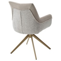 Стул ПОНТУС (PONTUS) 360 град, цвет КРЕМОВЫЙ (RIELY-111/PRESENT-120)/ ШАМПАНЬ каркас, ®DISAUR