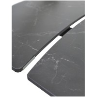 Стол БАЛД (BALDE) 140 цвет ЧЕРНЫЙ МРАМОР МАТОВЫЙ (MATT BLACK MARBLE SOLID CERAMIC )/ ЧЕРНЫЙ, ®DISAUR