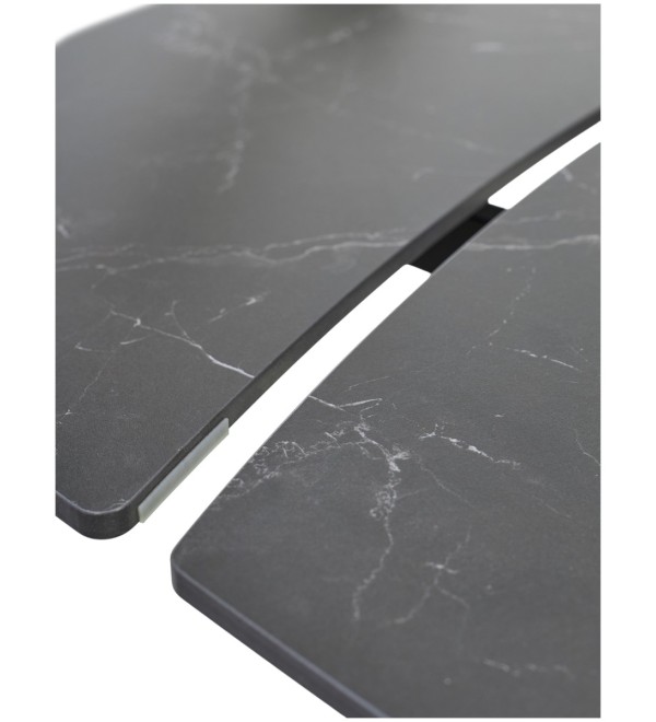Стол БАЛД (BALDE) 140 цвет ЧЕРНЫЙ МРАМОР МАТОВЫЙ (MATT BLACK MARBLE SOLID CERAMIC )/ ЧЕРНЫЙ, ®DISAUR