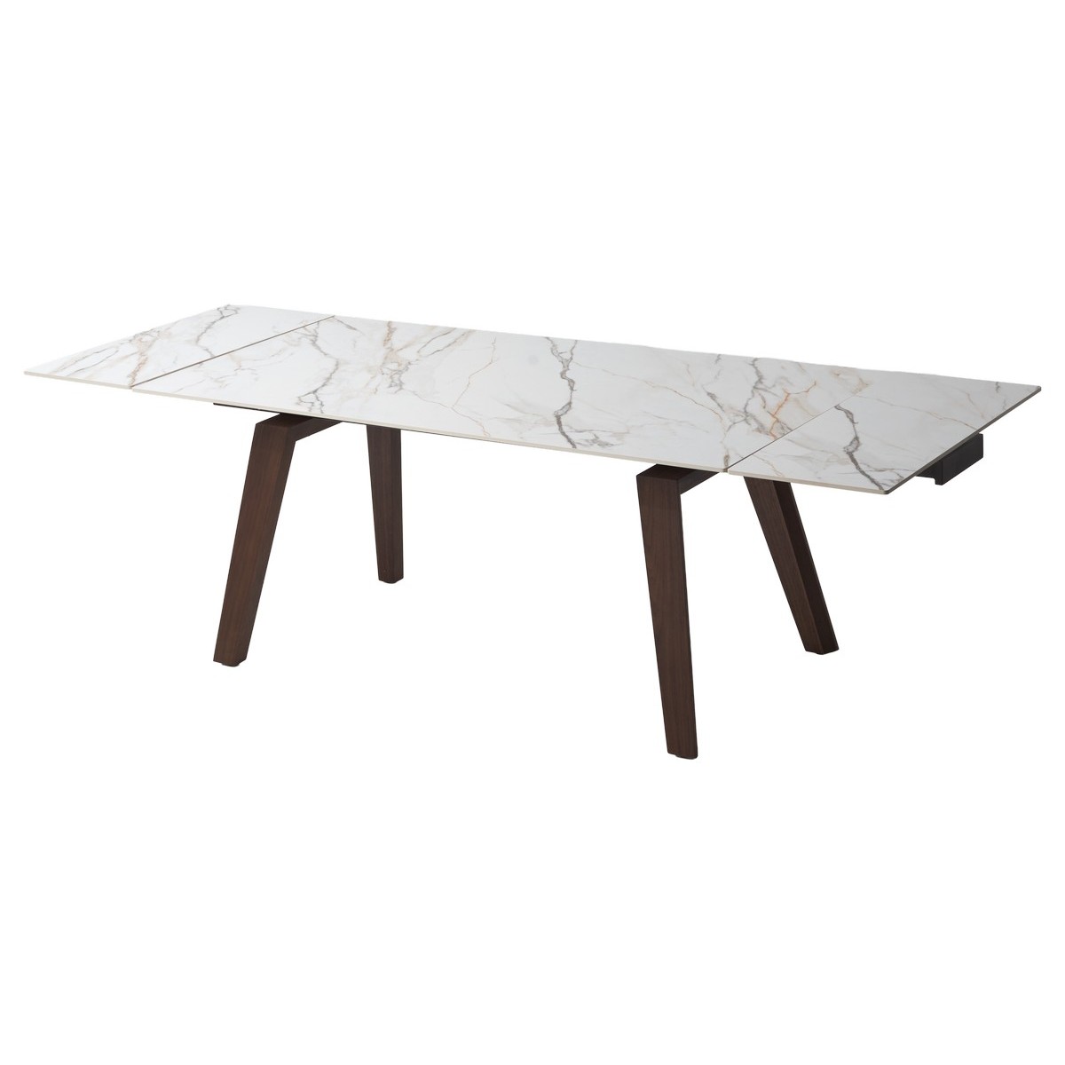 Стол БЭТИС (BETIS) 180 цвет Мрамор (MATTE GILDED WHITE SOLID CERAMIC) / Орех (WALNUT), ®DISAUR