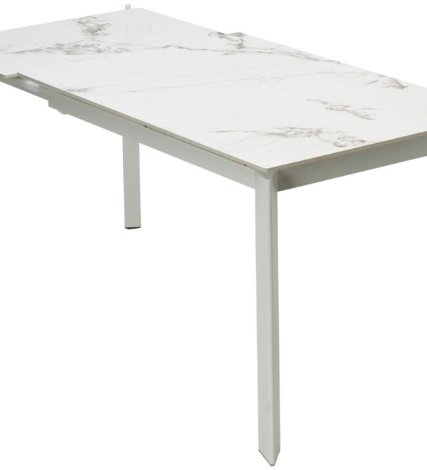 Стол КОРНЕР (CORNER) 120 цвет ГОЛДЕН ЖАДЕ (GLOSS GOLDEN JADE SOLID CERAMIC) / БЕЛЫЙ, ®DISAUR
