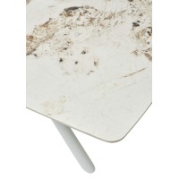 Стол РИВОЛИ (RIVOLI) 140 цвет ПАНДОРА (GLOSS LUXURY PANDORA SOLID CERAMIC) / БЕЛЫЙ, ®DISAUR