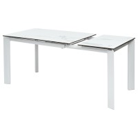 Стол КОРНЕР (CORNER) 120 цвет БЕЛЫЙ МРАМОР (HIGH GLOSS STATUARIO) керамика, стекло/ БЕЛЫЙ, ®DISAUR