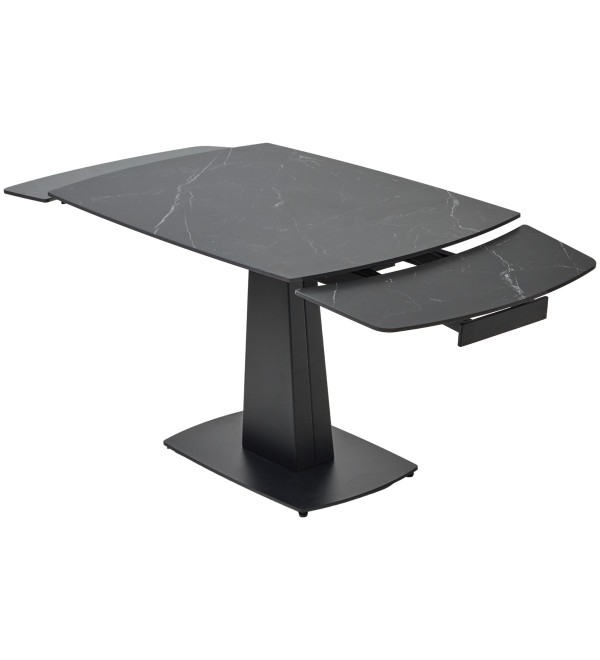 Стол БАЛД (BALDE) 140 цвет ЧЕРНЫЙ МРАМОР МАТОВЫЙ (MATT BLACK MARBLE SOLID CERAMIC )/ ЧЕРНЫЙ, ®DISAUR