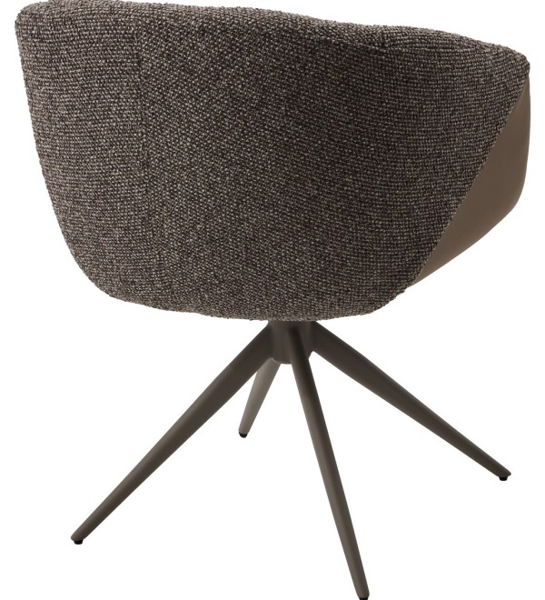 Стул ГИССЕН (GISSEN) 360 град., цвет КОФЕ HP032-08A PU / V885-1, экокожа / ткань / ЛАТТЕ, ®DISAUR