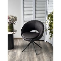 Стул АНАБЕЛЬ (ANABEL) 360 град. поворот Черный  Maison 99# / OTE COBBLE 457 / серый каркас, ®DISAUR