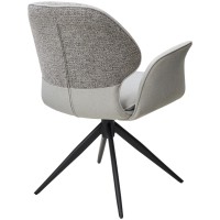Стул ЛЕННЕ (LENNE) 360 град. поворот., цвет СЕРЫЙ MILAN-450/ MOHAIR-151, ткань/ Черный, ®DISAUR