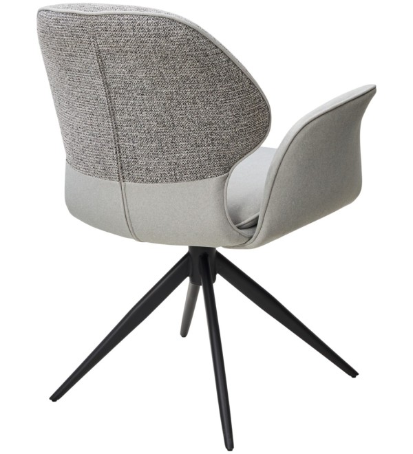 Стул ЛЕННЕ (LENNE) 360 град. поворот., цвет СЕРЫЙ MILAN-450/ MOHAIR-151, ткань/ Черный, ®DISAUR
