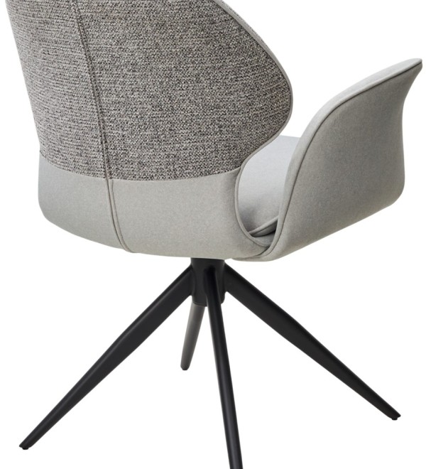 Стул ЛЕННЕ (LENNE) 360 град. поворот., цвет СЕРЫЙ MILAN-450/ MOHAIR-151, ткань/ Черный, ®DISAUR